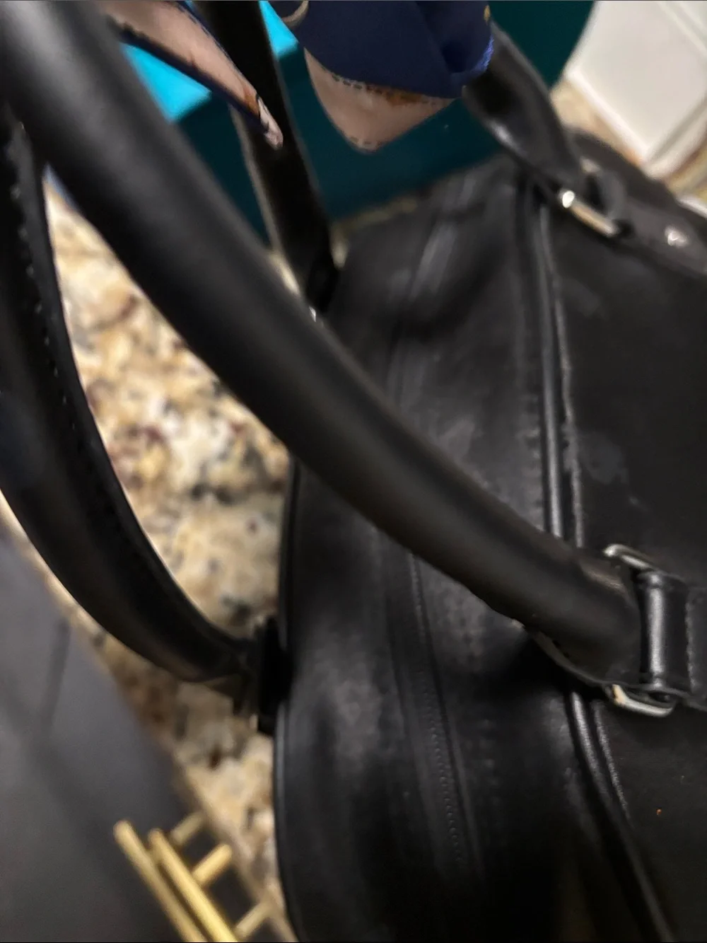 PLAYBOY Black Satchel /crossbody strap with White Piping Accents